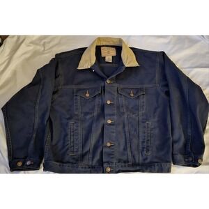 The Orgional Arizona Jean Company Dark Denim Jacket Corduroy Collar Size Medium